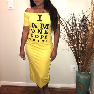 Ladies bold off the shoulder dress